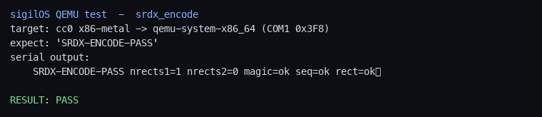 SRDX frame encoder on x86